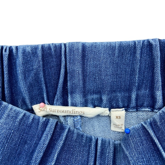 SOFT SURROUNDINGS Ankle Jeans Geometric Chambray, Pull On - Picture 7 of 8